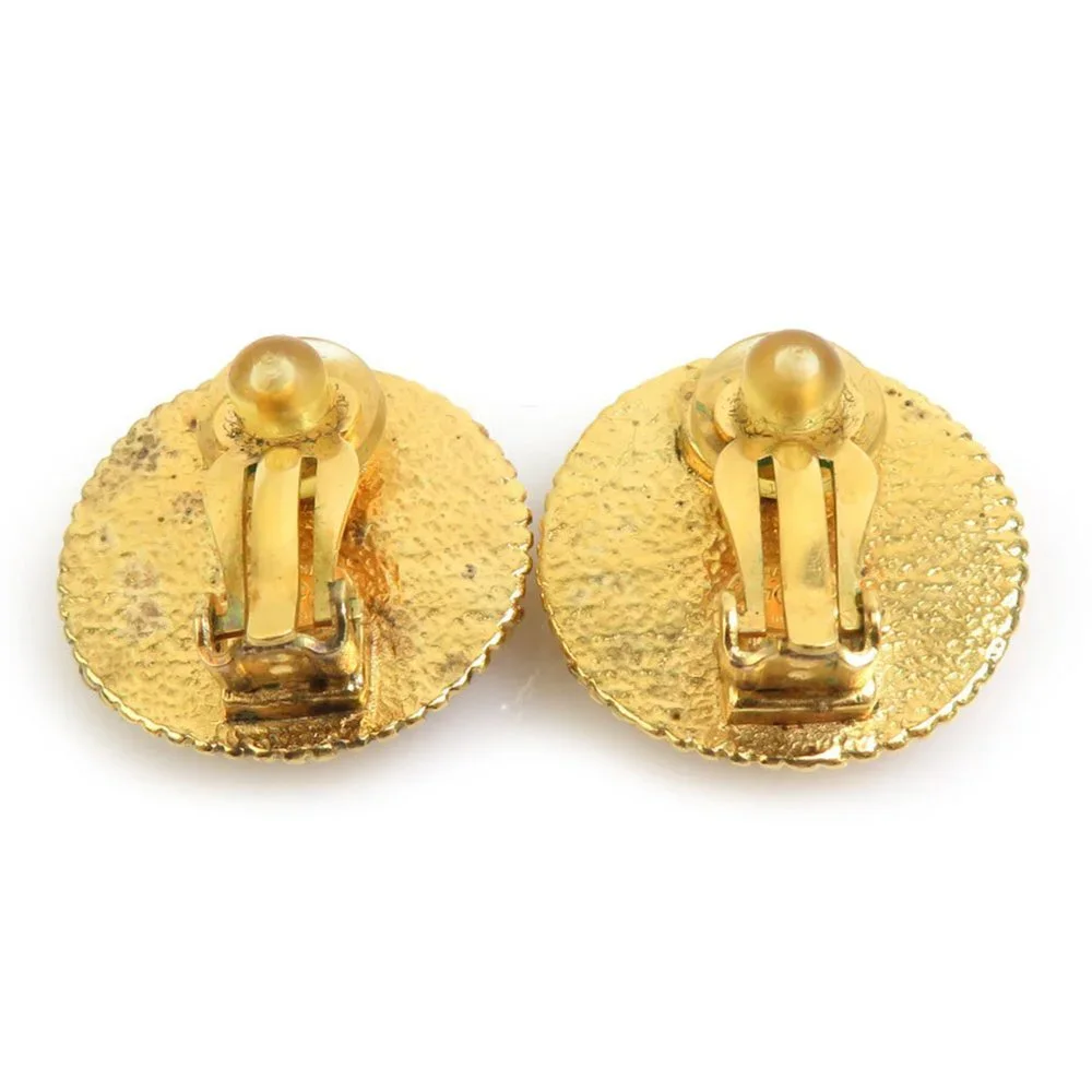 CHANEL Gold Logo Earrings
